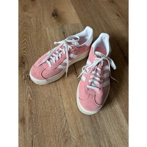 Adidas Gazelle Bold‎ Pink White Stacked Platform Suede Sneakers Womens Size US 7
